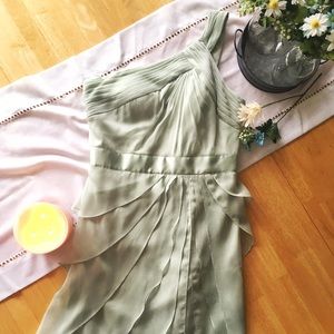 Mint Ruffled Formal Dress